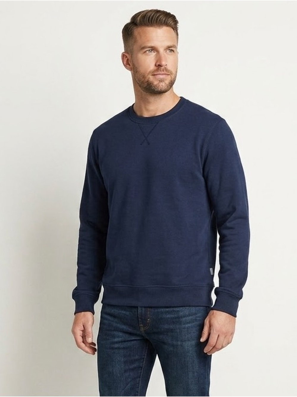 Eddie Bauer Navy Blue Crewneck Sweatshirt, Men’s Size Medium